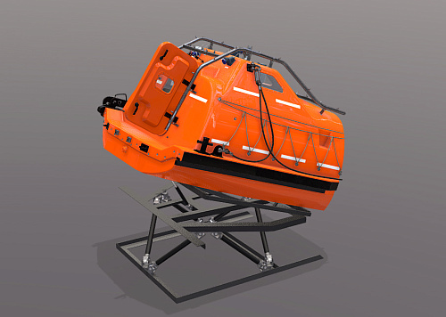 Free fall lifeboat simulator (full mission, on the dynamic platform)