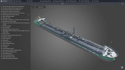 3D stand. Virtual ship. Crude oil tanker