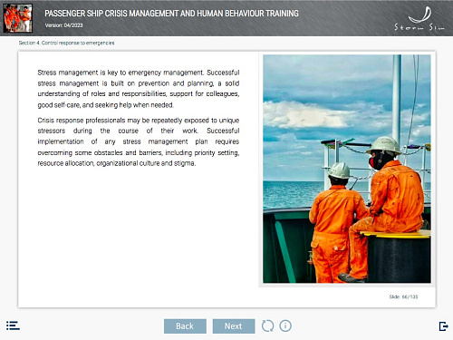 ELM Passenger ship crisis management and human behavior training