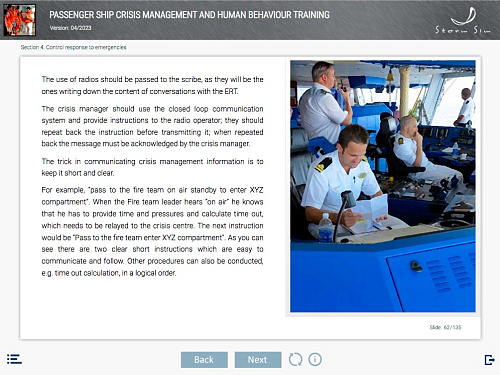 ELM Passenger ship crisis management and human behavior training